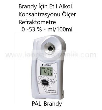 Refraktometre – Atago PAL-Brandy Refraktometre – Brandy İçin Etil Alkol Konsantrasyonu Ölçer Refraktometre – Ölçüm Aralığı : 0 -53 % – ml/100ml