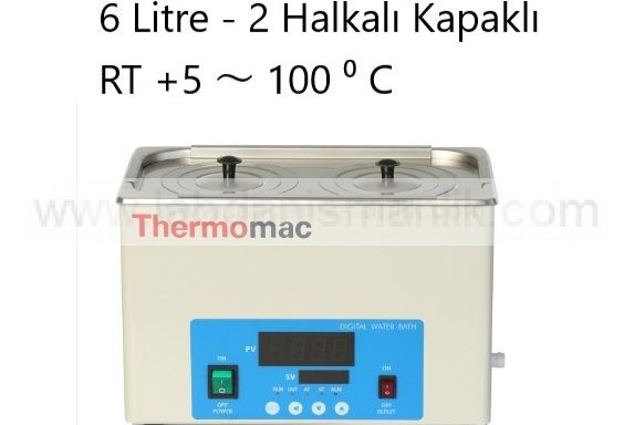 Su Banyosu Thermomac 6 Litre 2 Halkalı Kapaklı –  RT +5 ～ 100 ⁰ C