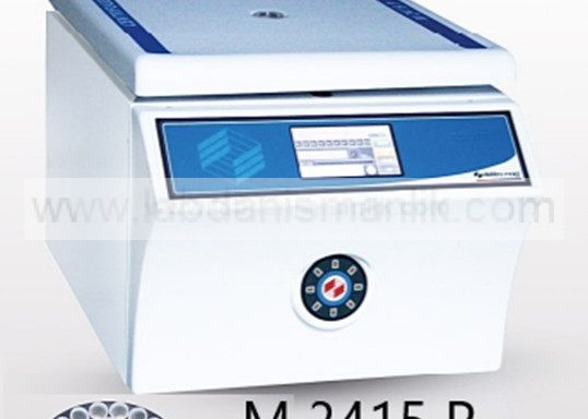 Santrifüj Elektromag M 2415 P, 24×15 ml. tüp kapasite, indüksiyon motor, dokunmatik, digital hız-timer ve RCF gösterge – Sabit Açılır Rotor