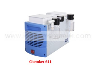 Chemker 611 Vakum Pompası, Kimyasala Dayanıklı ( Chemker Serisi ), Kapasite 30 Lt,  7 mbar, 1450 rpm