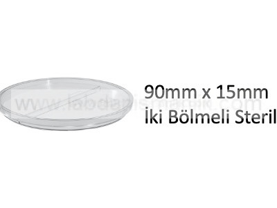 PETRİ KABI – Petri Kutusu 90mm x 15mm İki Bölmeli Steril