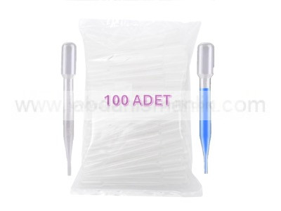 Pastör Pipet, Plastik Damlalık 0.5-3.0 ml, 100 adet/pk