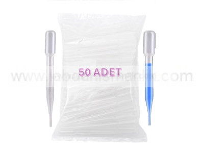 Pastör Pipet, Plastik Damlalık 0.5-3.0 ml, 50 adet/pk